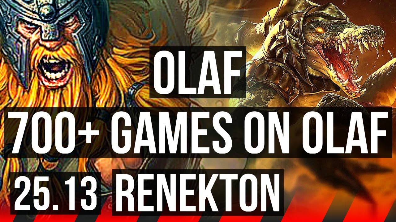 OLAF vs RENEKTON (TOP) | 700+ games | KR Challenger | 25.13