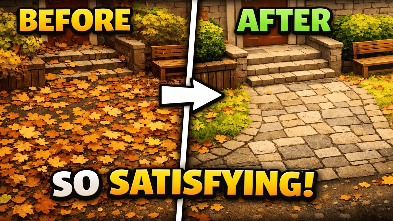 Cleaning the Entrance in Leaf It Alone | Satisfying Cleanup