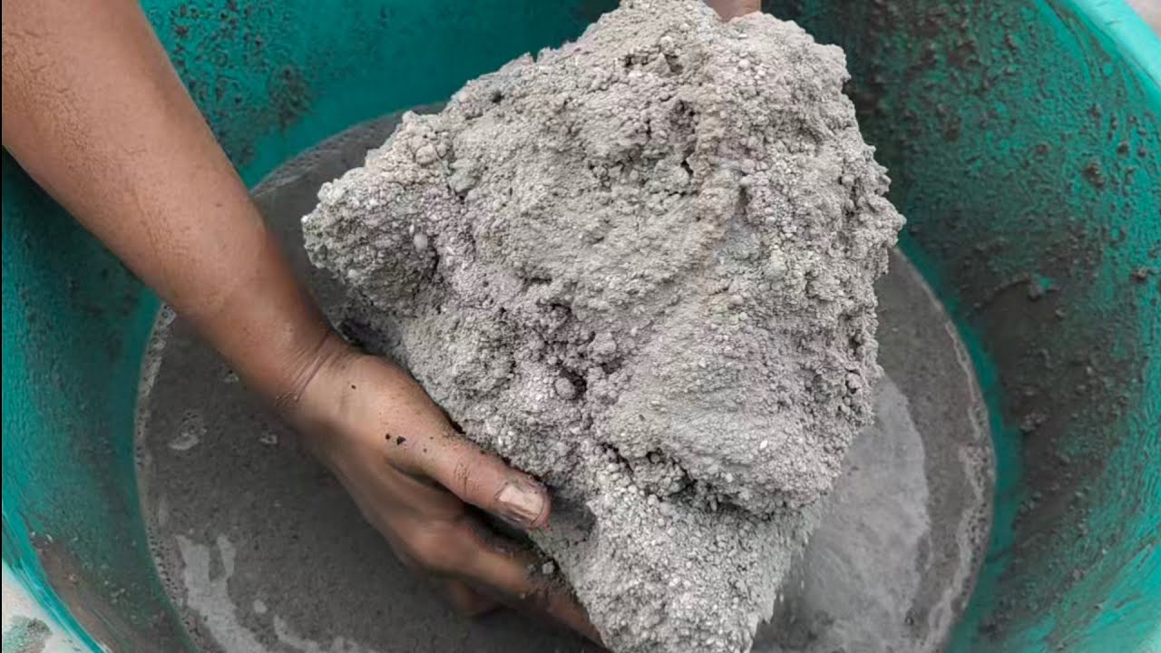 Most satisfying texture sand cement with white concrete huge chunks water crumbling Asmr 2022