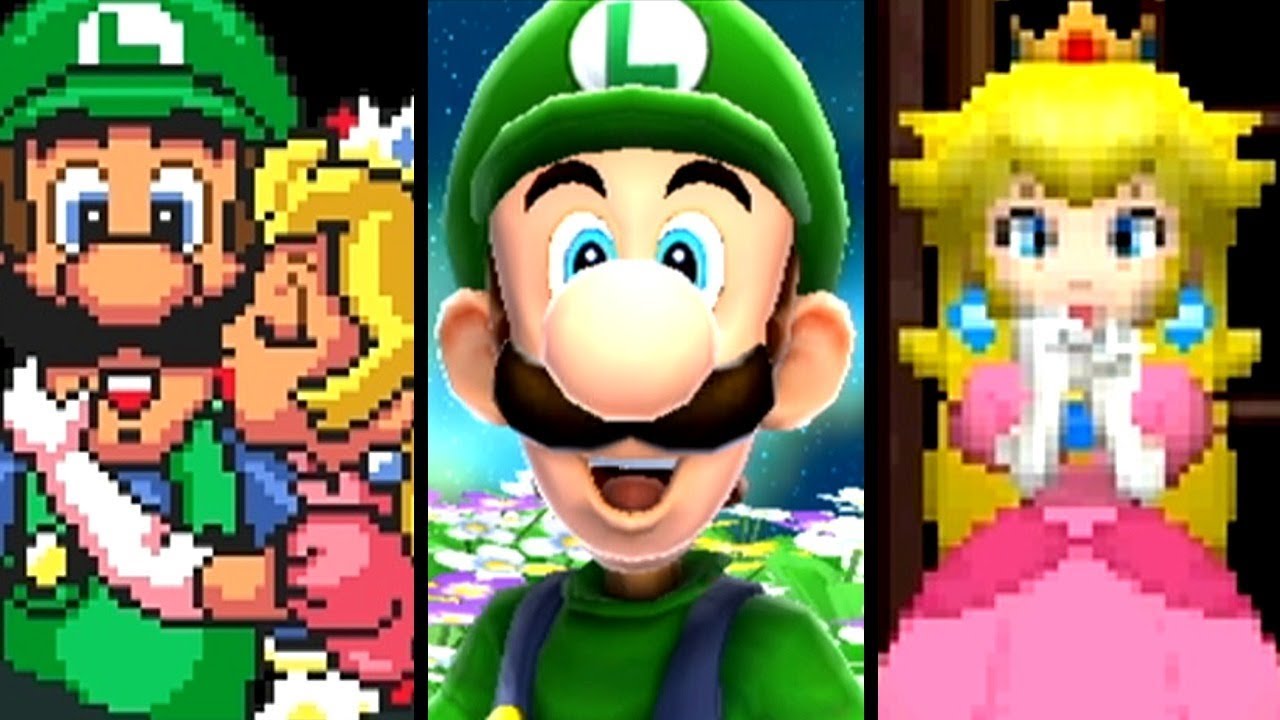 Super Mario Evolution of LUIGI RESCUES PEACH 1985-2013 (NES to Wii U)