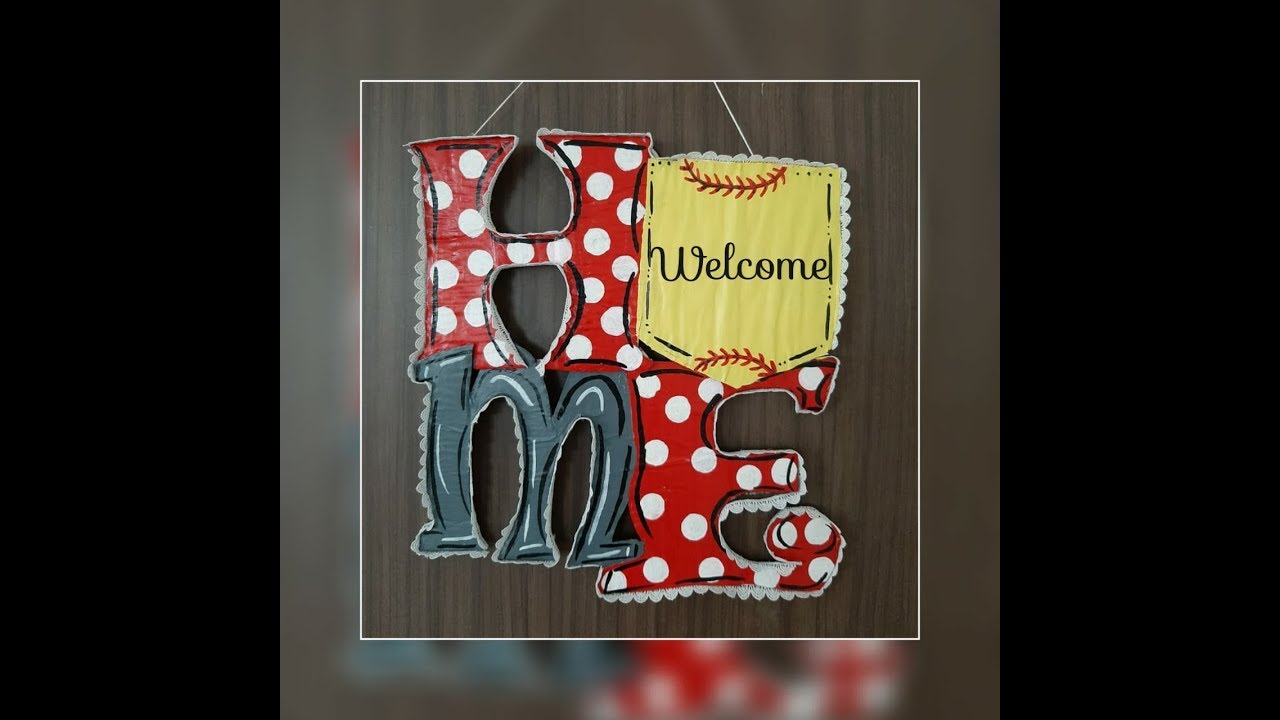 DIY Cardboard Door Hanging decor | Cardboard Craft | Easy Welcome door Hanging DIY | DIY Door Hanger