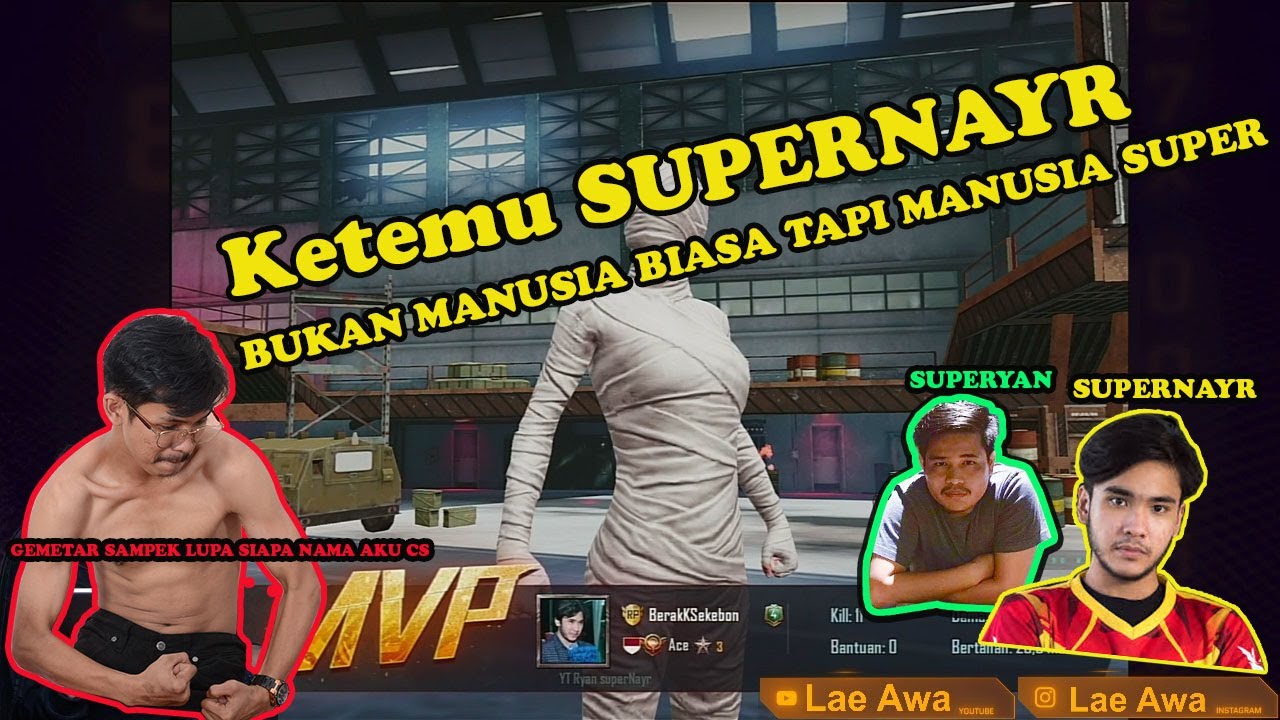 #pubgmobile #supernayr KETEMU SUPERNAYR SATU TEAM AUTO GEMETAR SAMPEK LUPA NAMA AKU CS -