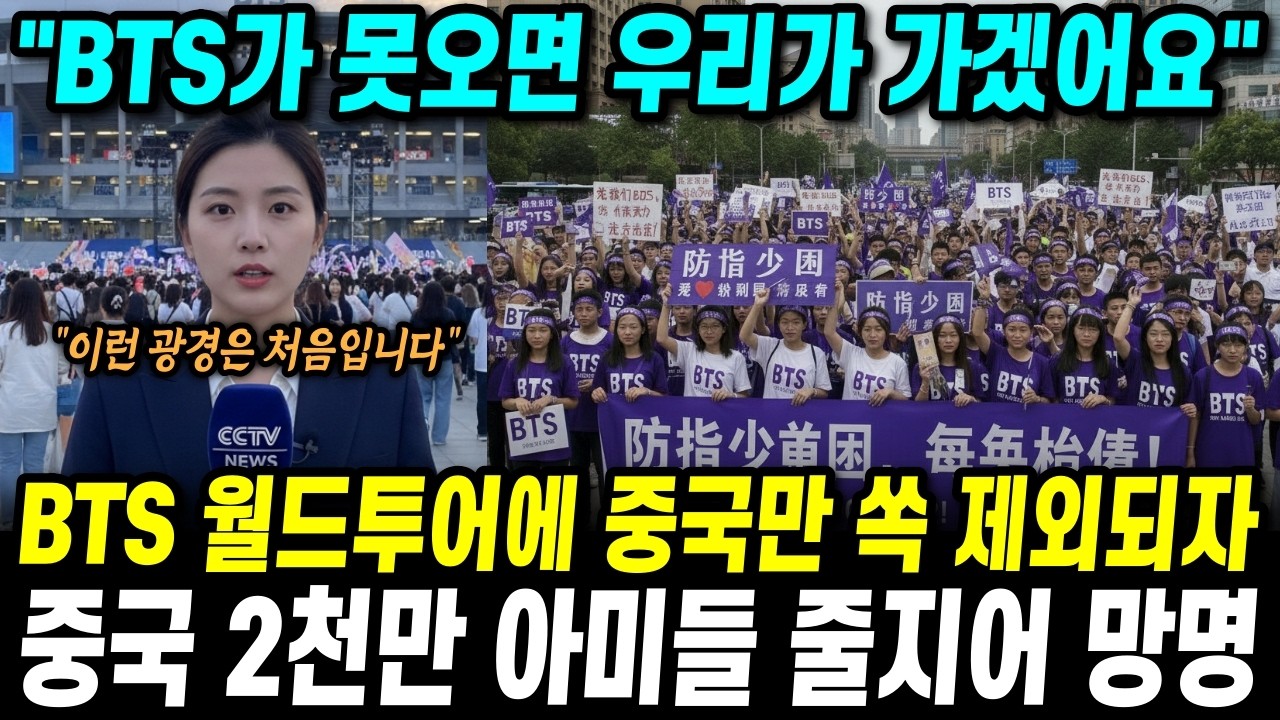 BTS 월드투어에 중국만 쏙 제외되자 중국 2천만 아미들이 벌인 일 