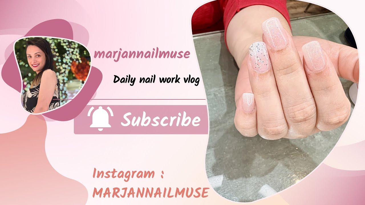 Glitter Ombré Nails ✨ Soft Pink Sparkle Ombre Nail Design | Nail Work Vlog