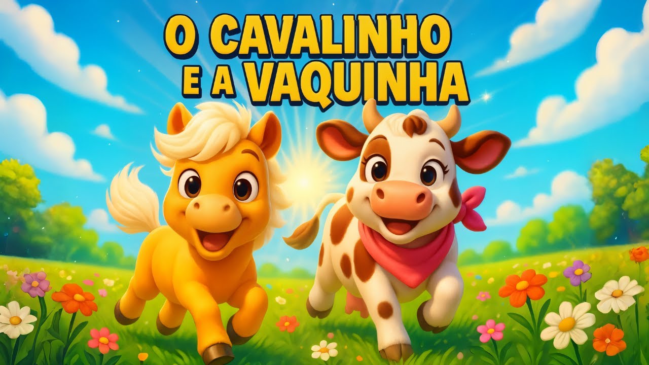 O Cavalinho e a Vaquinha no Campinho – Música Infantil Divertida | Fazendinha Musical
