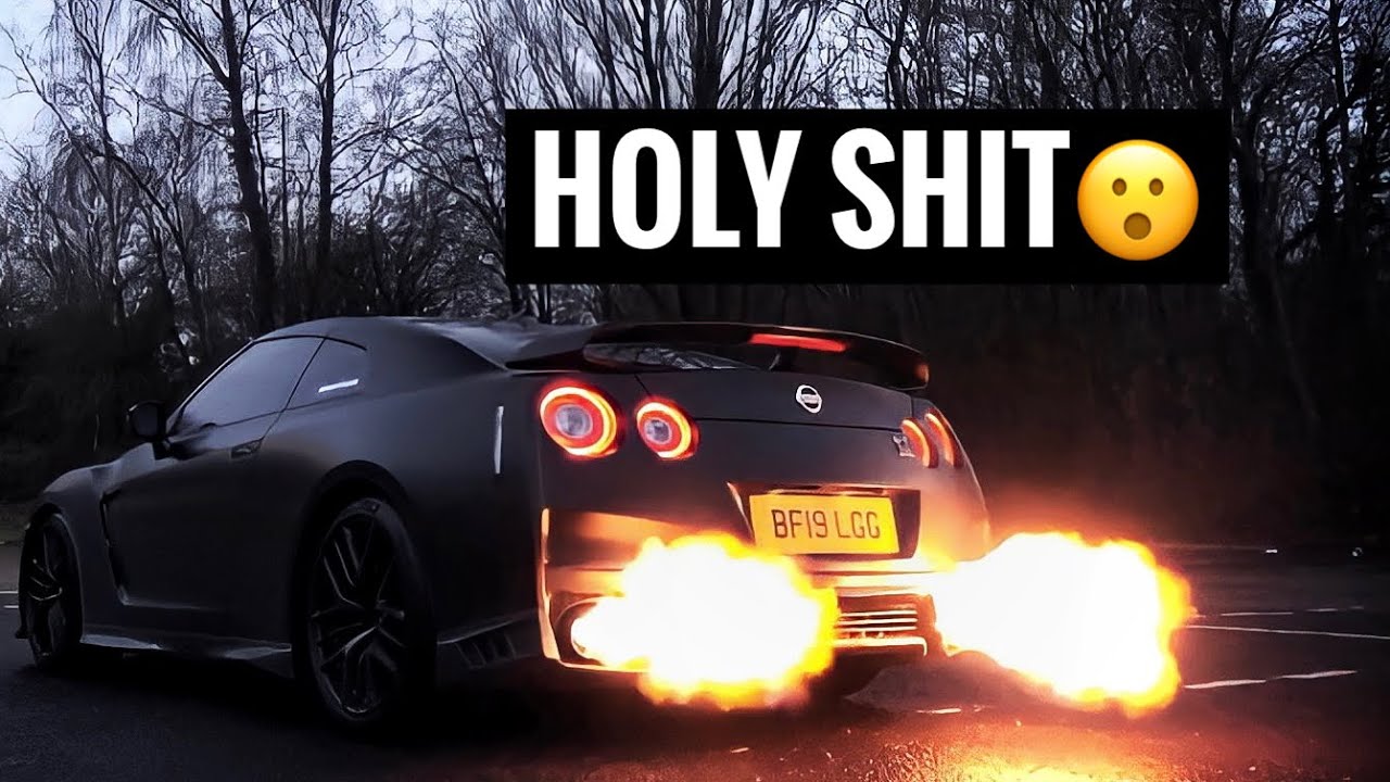 INSANE 700bhp Nissan GTR Driven HARD!! **HUGE FLAMES**