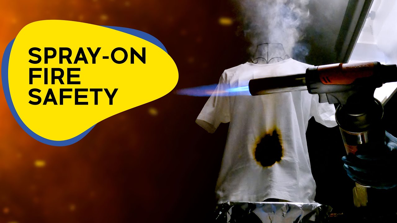 Fire-resistant spray for use on clothing and furniture