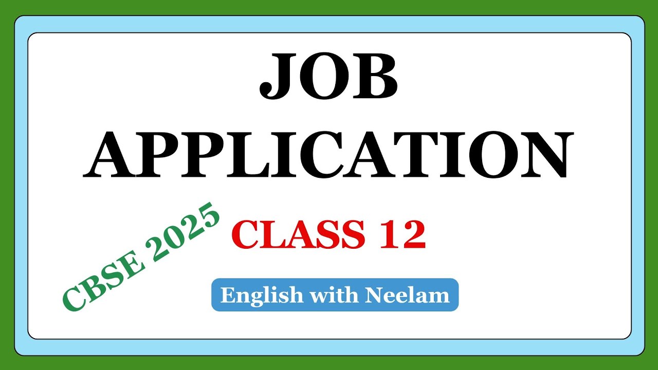 Job Application I Class 12 I CoverLetter I Bio-Data I Sample Letter