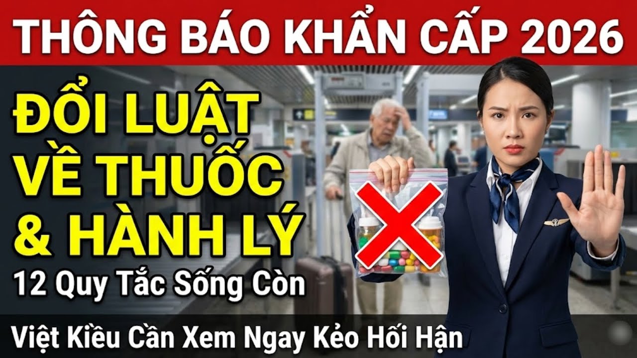 CẢNH BÁO 2026: Luật Sân Bay Về Thuốc & Hành Lý Người Già Việt Kiều Cần Biết Kẻo Bị PHẠT & CẤM BAY