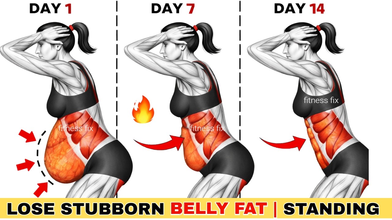 👙 Lose Stubborn Belly Fat Quickly ➜ 30-Min Standing Abs Workout 🔥No Jumping (Reduce fat in 2026)