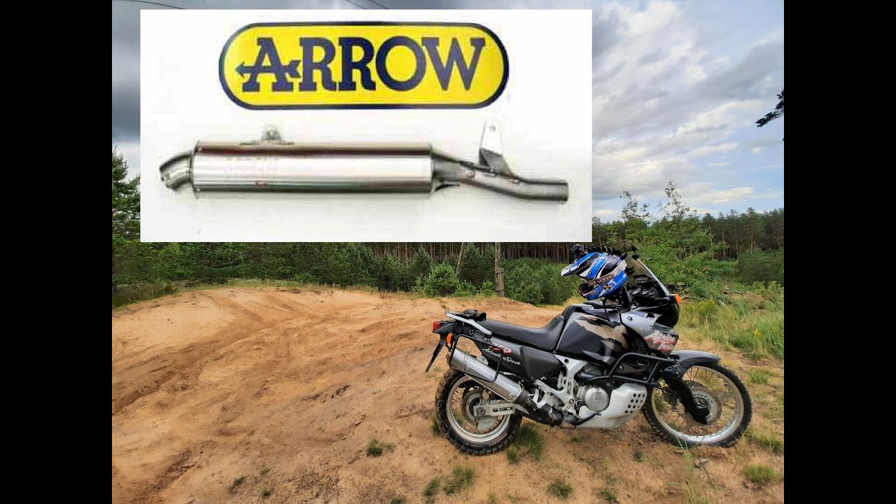 Africa Twin XRV750 Arrow Paris-Dakar exhaust swap
