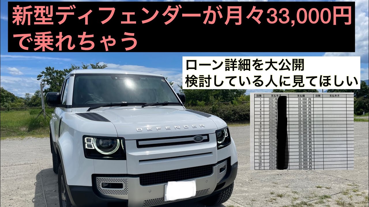 新型ディフェンダーが月々いくらで乗れるのか大公開します、ローン用紙も大公開、金利や気になる残価率も教えます