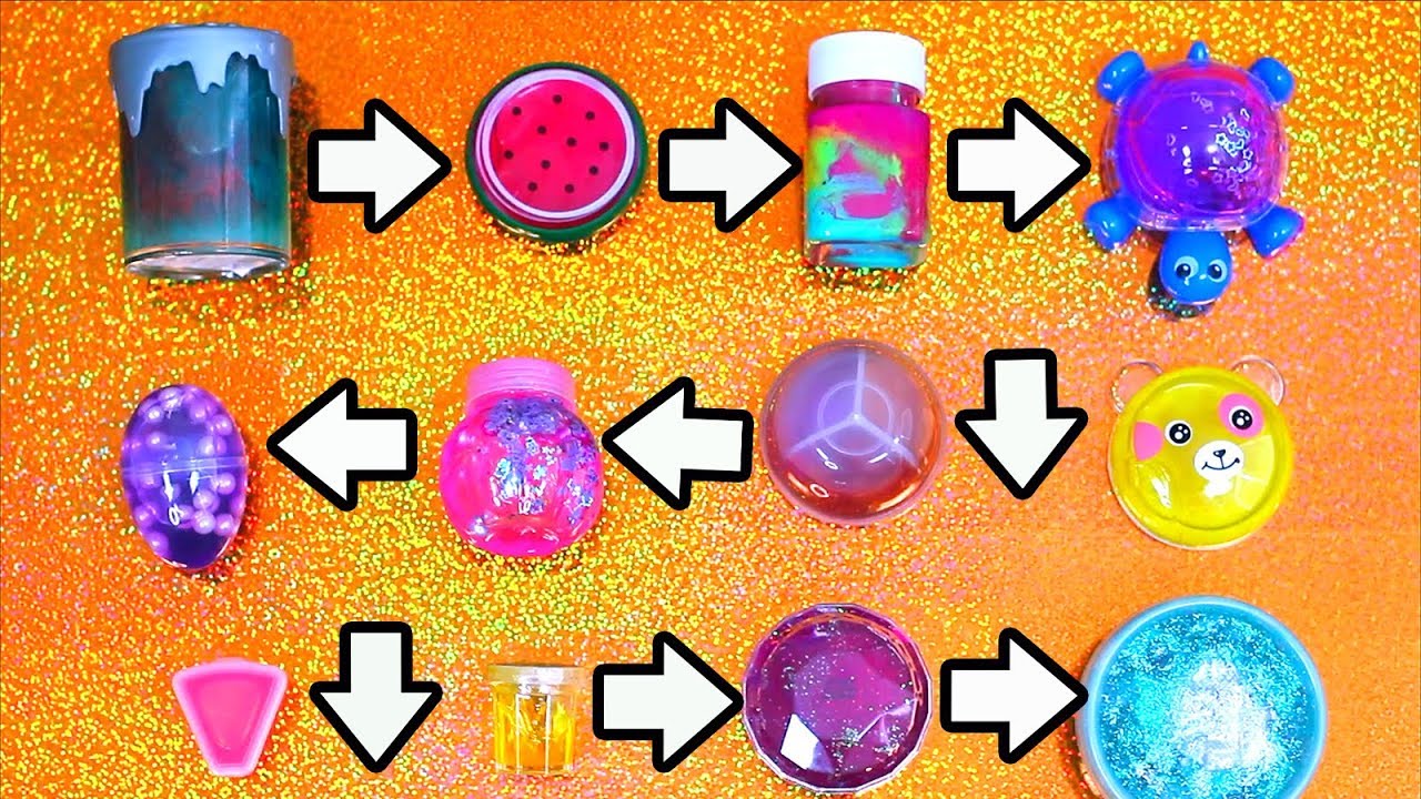 mixing my store bought slime in this order - all my favorite slimes !