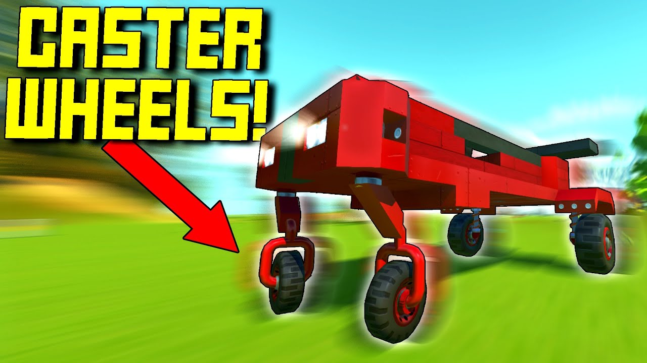 Racing With Freely Spinning Caster Wheels! - Scrap Mechanic Multiplayer Monday