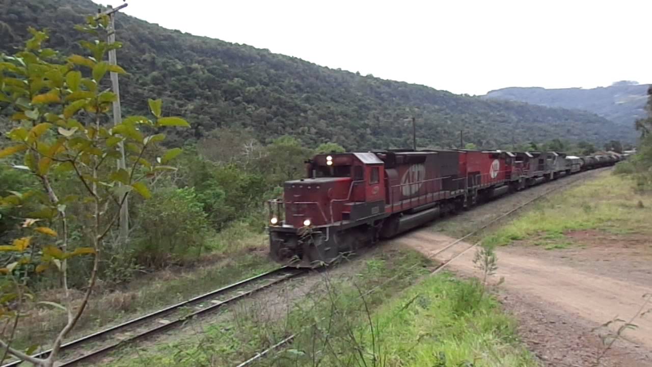 Trem da ALL saindo a Estação Jaboticaba - Bento Gonçalves-RS