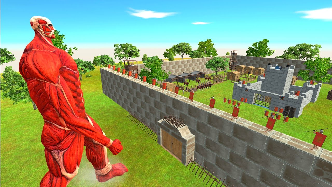 Colossal Titan Destroys Village - Animal Revolt Battle Simulator