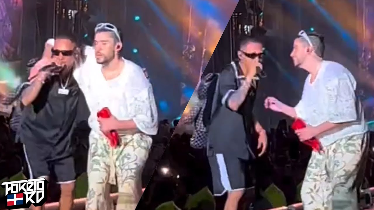 BAD BUNNY COMPARTE TARIMA CON ANGEL DIOR