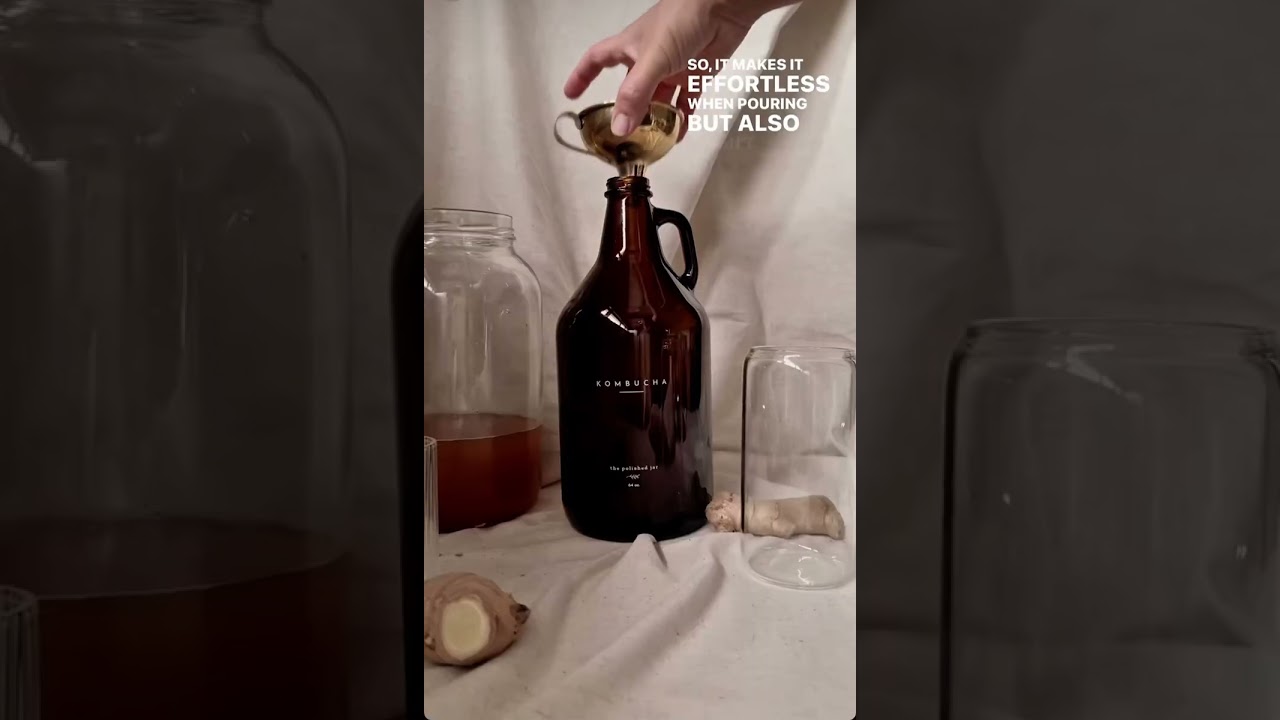 Kombucha Jug Custom Glass Bottle — serve & store kombucha drink 