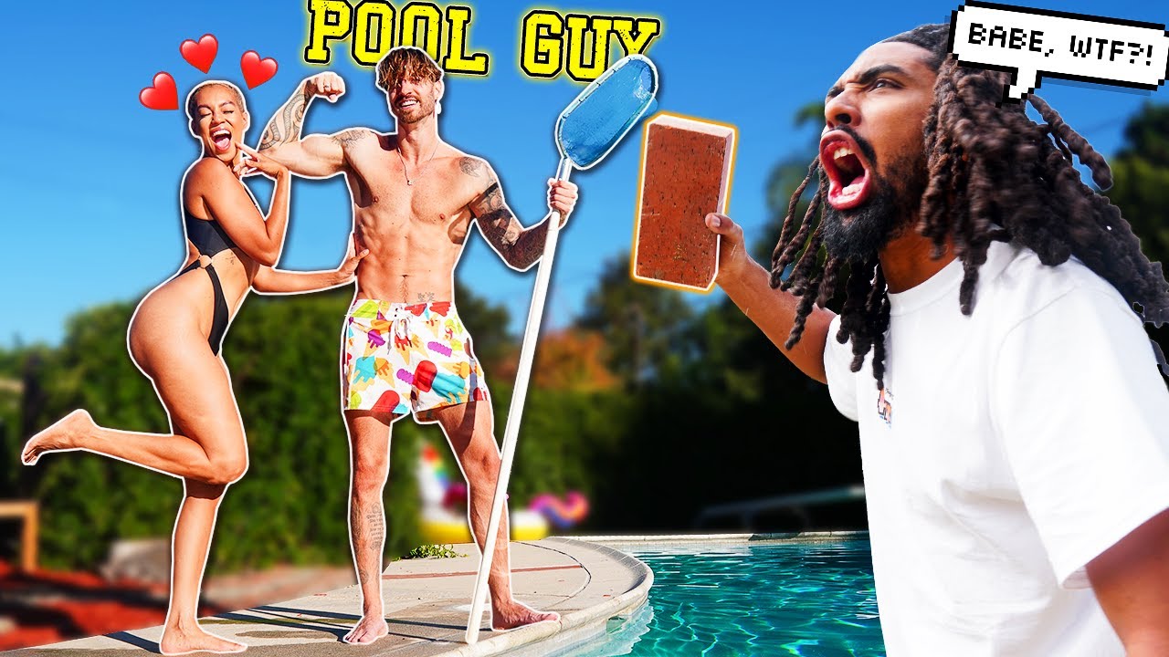 Caught *FLIRTING* With OUR NEW POOL GUY in Front of MY BOYFRIEND!!