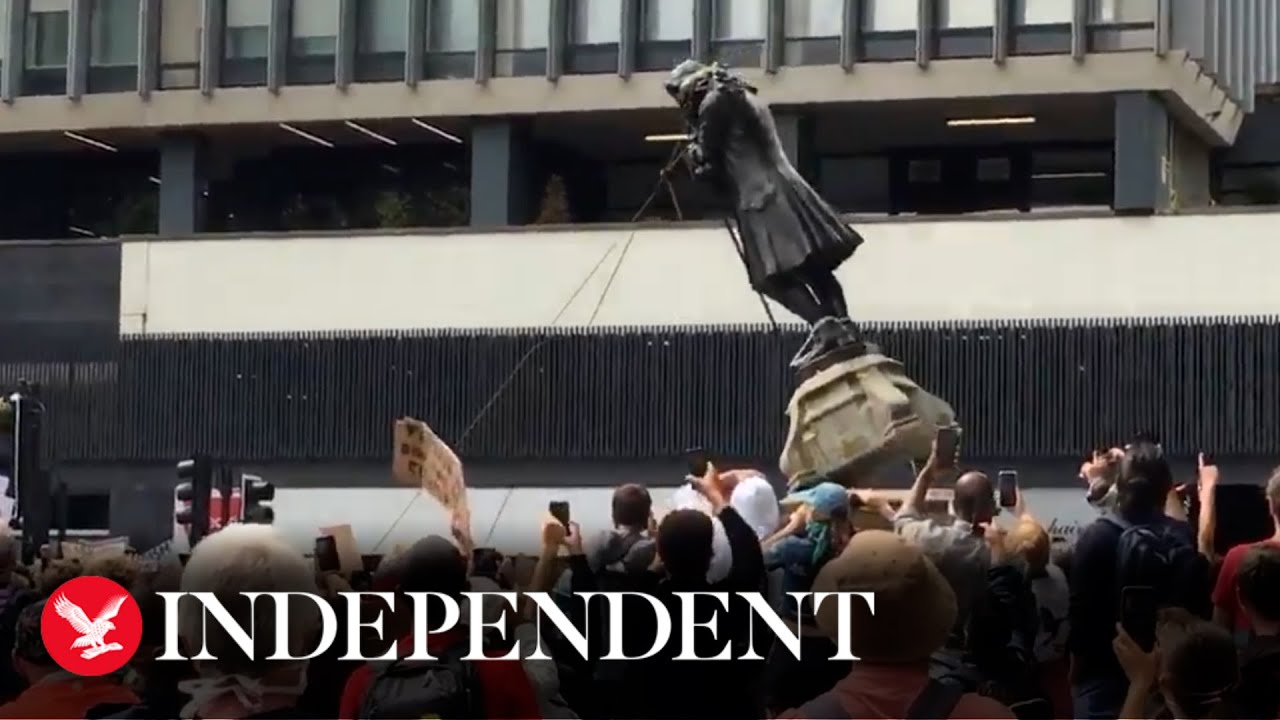 Protesters tear down statue of slave trader