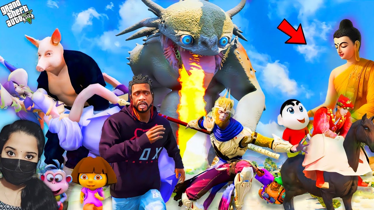 Wukong Saves Franklin Shinchan | The Journey to the West - GTA 5