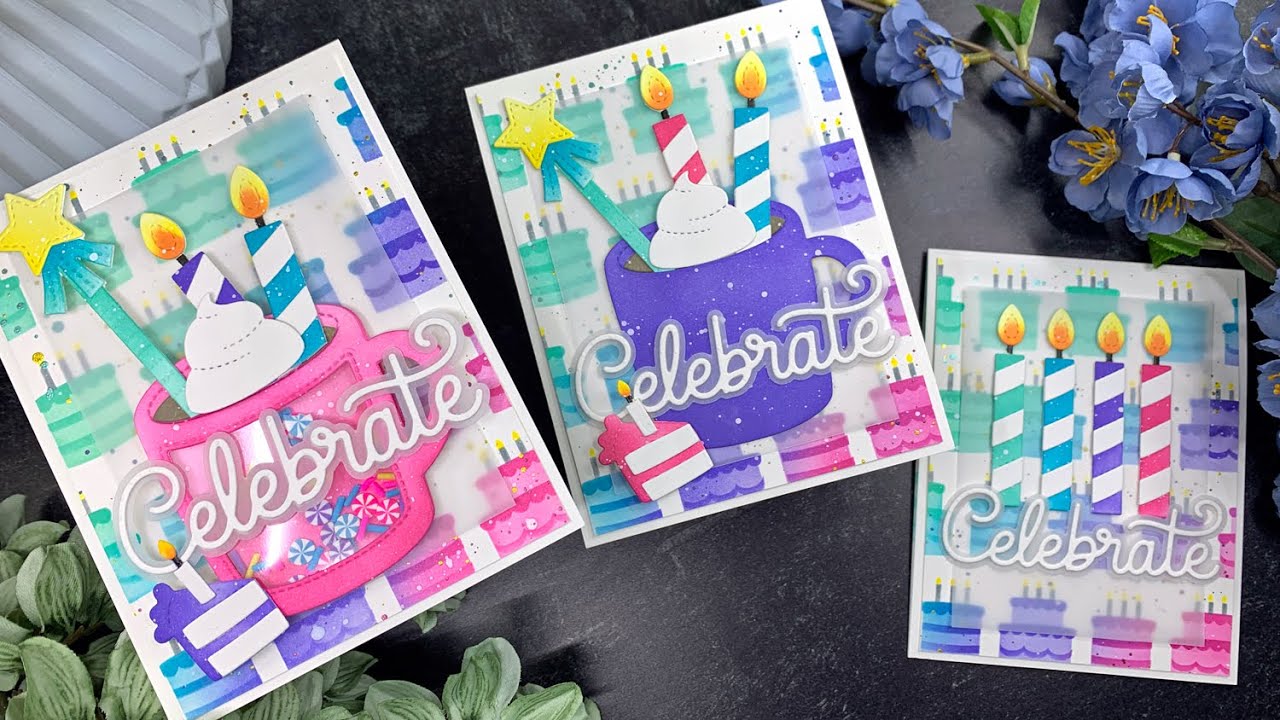 Celebrate! 3 Cards for Pretty Pink Posh's 9th Birthday