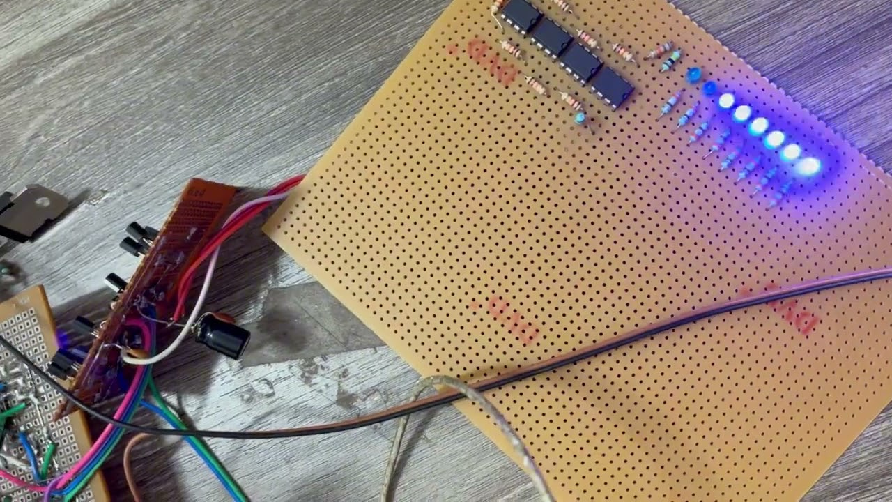 A simple VU meter circuit using LM358 chips 
