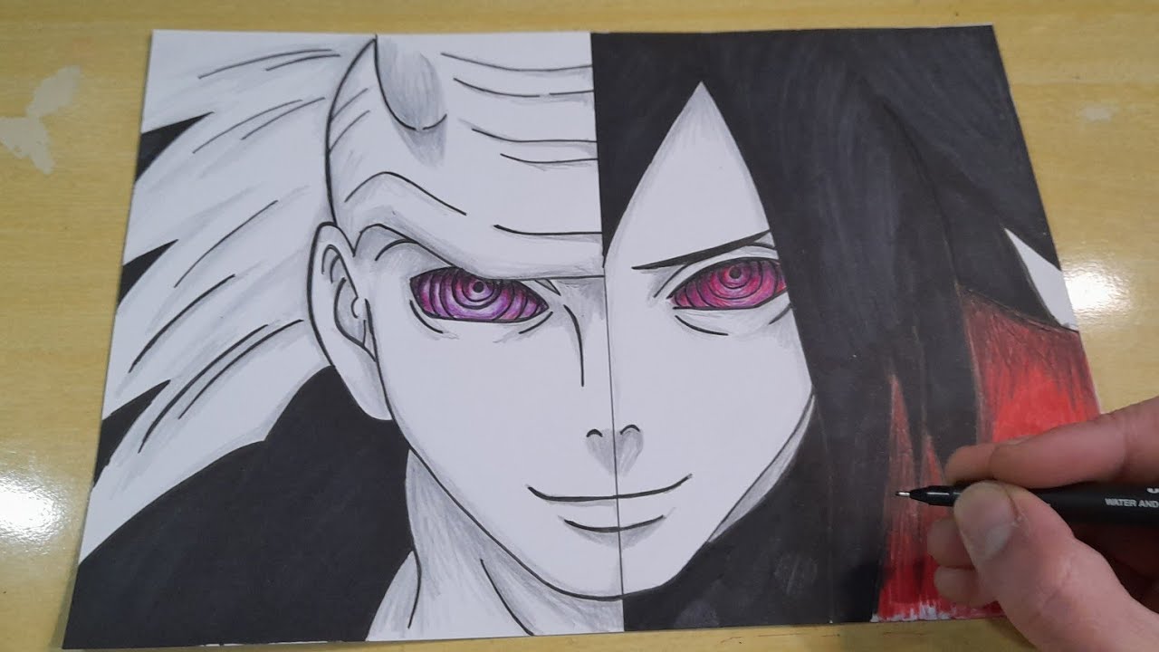 COMO DESENHAR MADARA UCHIHA VS MADARA RIKUDOU passo a passo