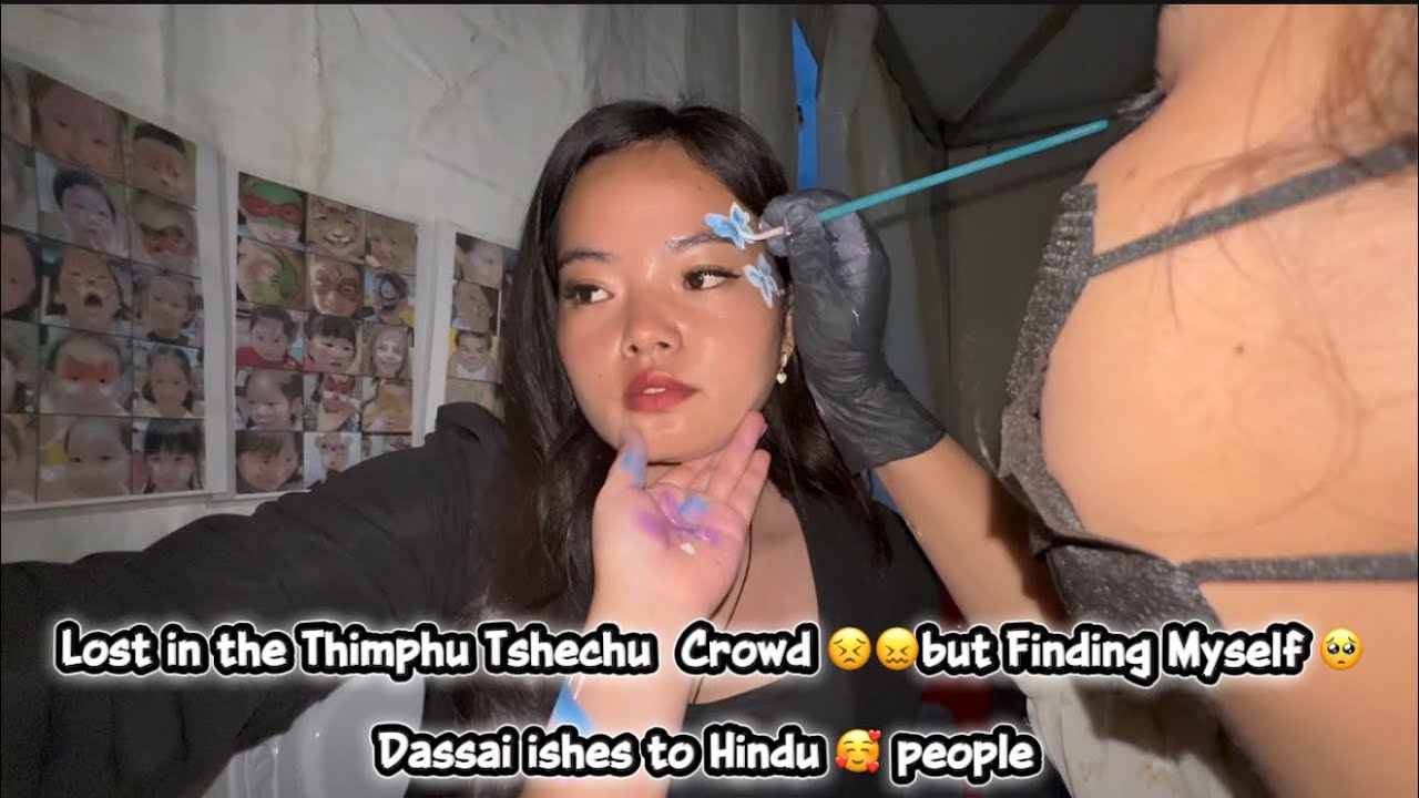 Lost in the Thimphu Tshechu Crowd but Finding Myself 🥹 Dassai  Wishes to Hindu people 🥰 #foryou 