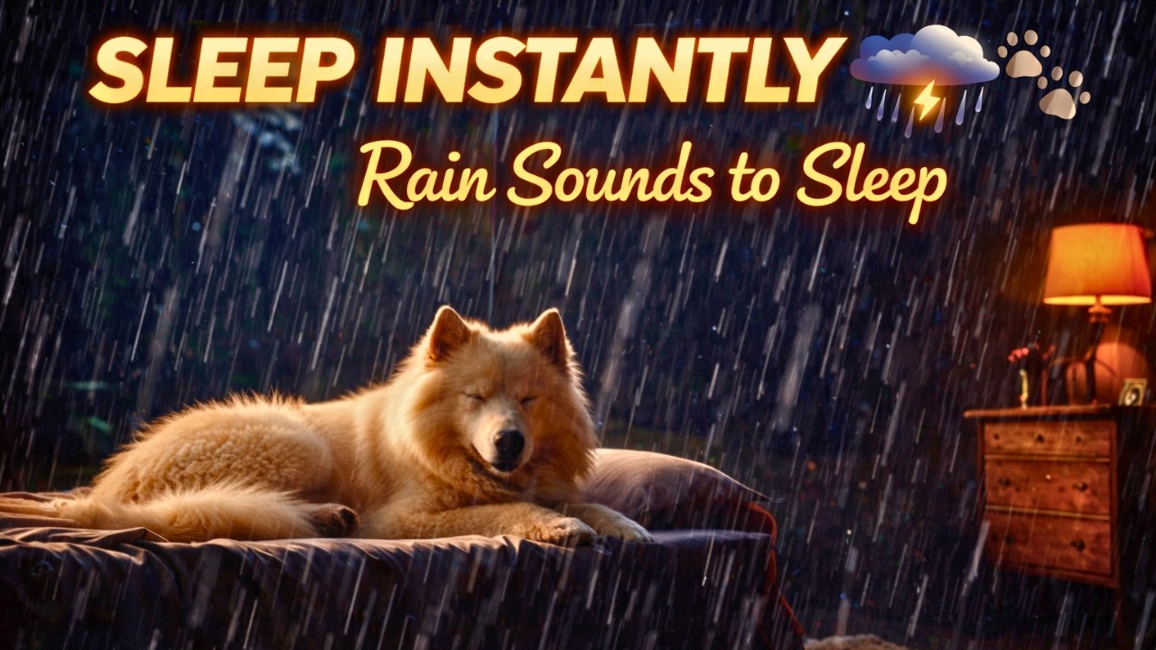 Sleep Instantly with Rain Sounds 🌧️🐾 Relaxing Night Rain for Deep Sleep, Stress Relief & Calm Mind