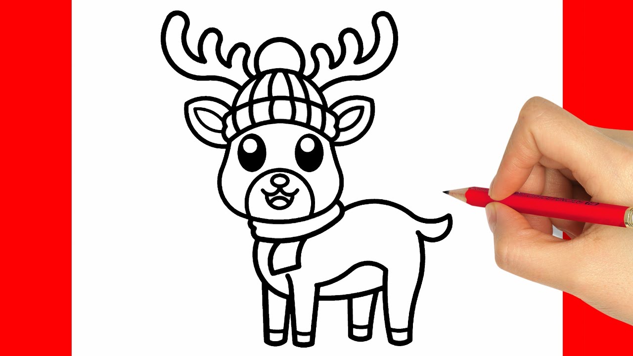 COME DISEGNARE UNA RENNA DI NATALE KAWAII