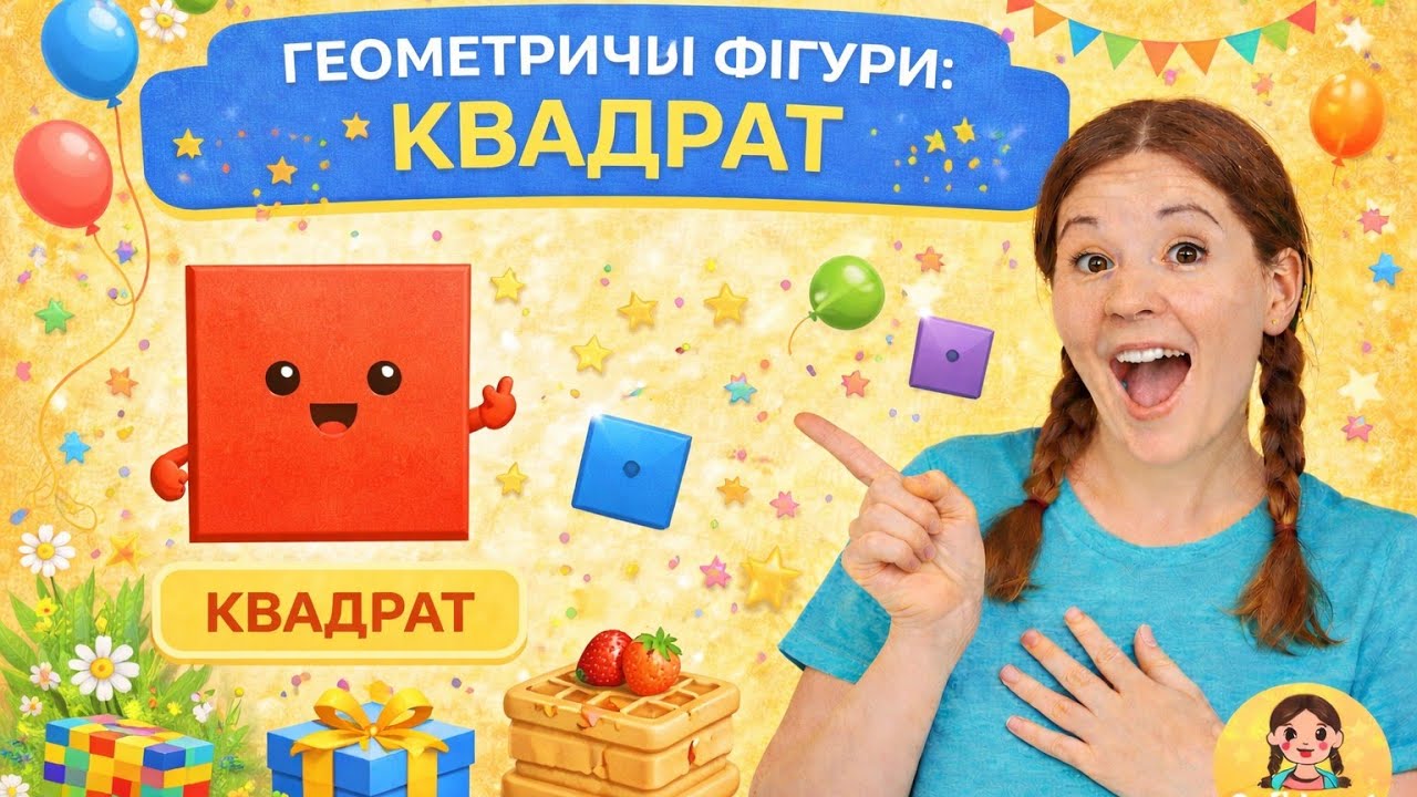 🔢 Геометричні фігури | Вивчаємо квадрат 