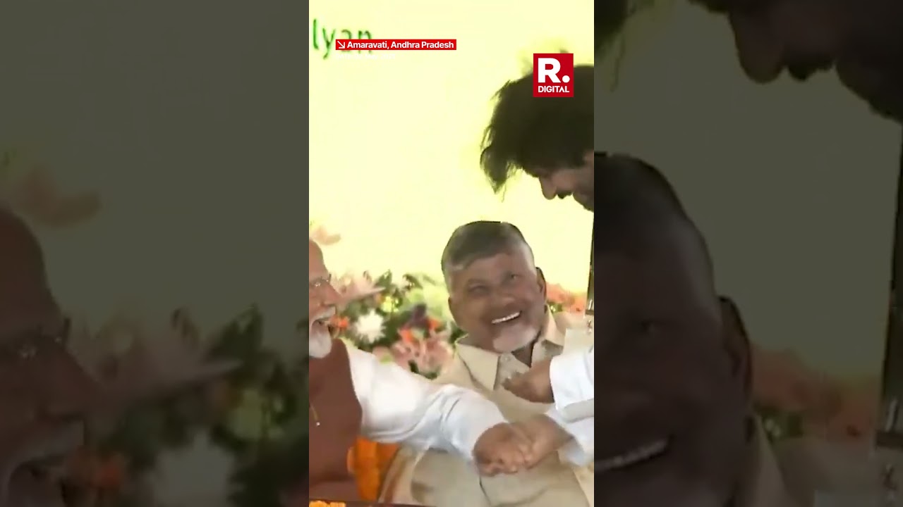 PM Modi Gifted Chocolate To Pawan Kalyan During Laying Foundations Of Various Projects In Amaravati