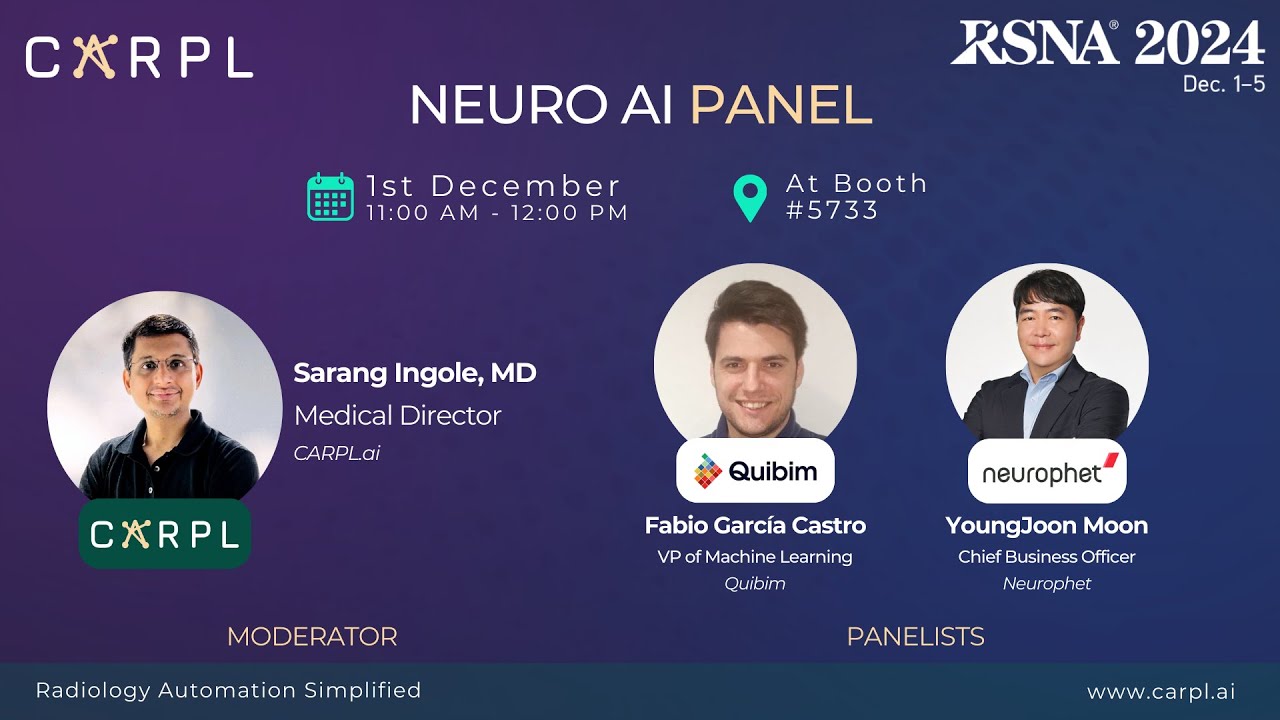 AI in Neuroimaging: Early Disease Detection & Treatment Monitoring | Neuro AI Panel at RSNA 2024