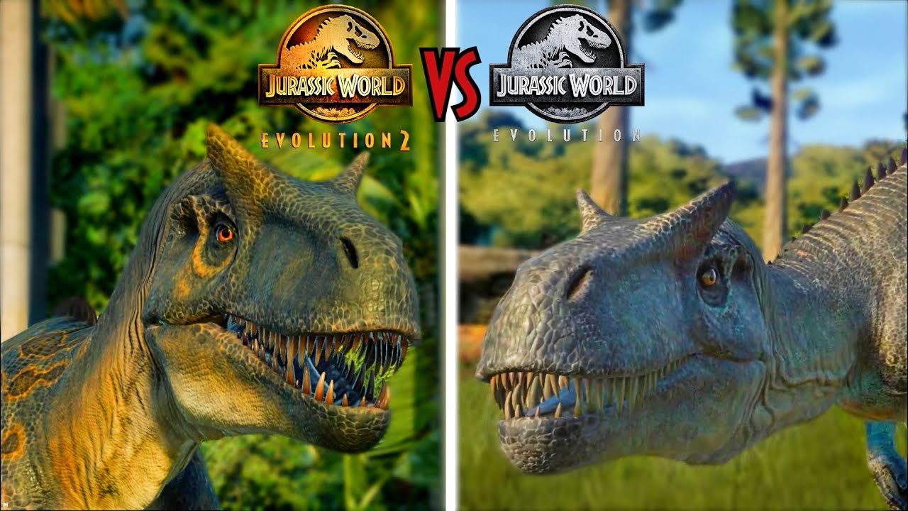 Allosaurus JWE2 vs JWE1 | COMPARISON Video From Both Game | Allosaurus release Animation