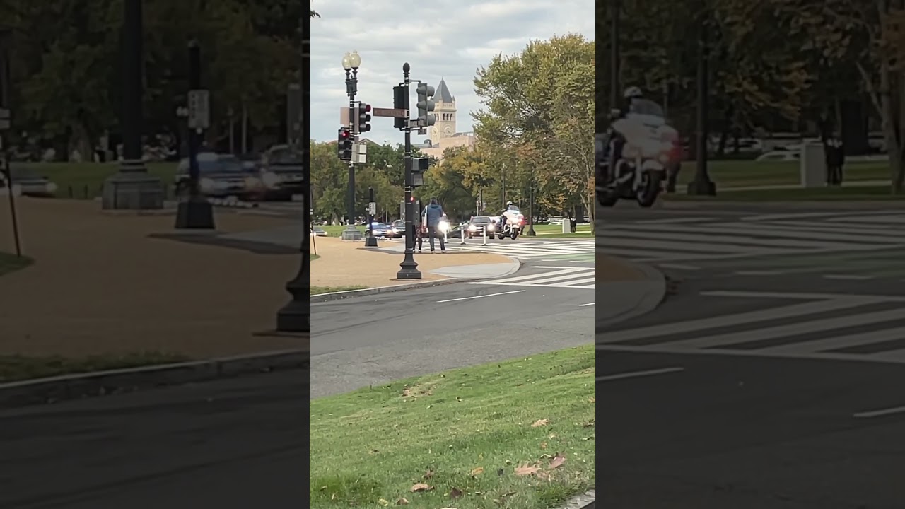President Bidens departure to Israel motorcade!!