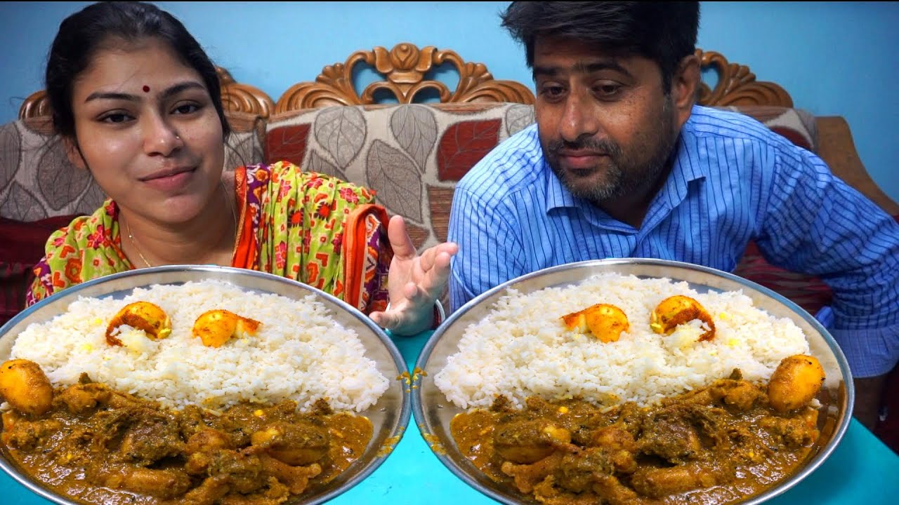 SPICY CHICKEN CURRY WITH WHITE RICE EATING CHALLENGE || H.W FOOD FIGHTER
