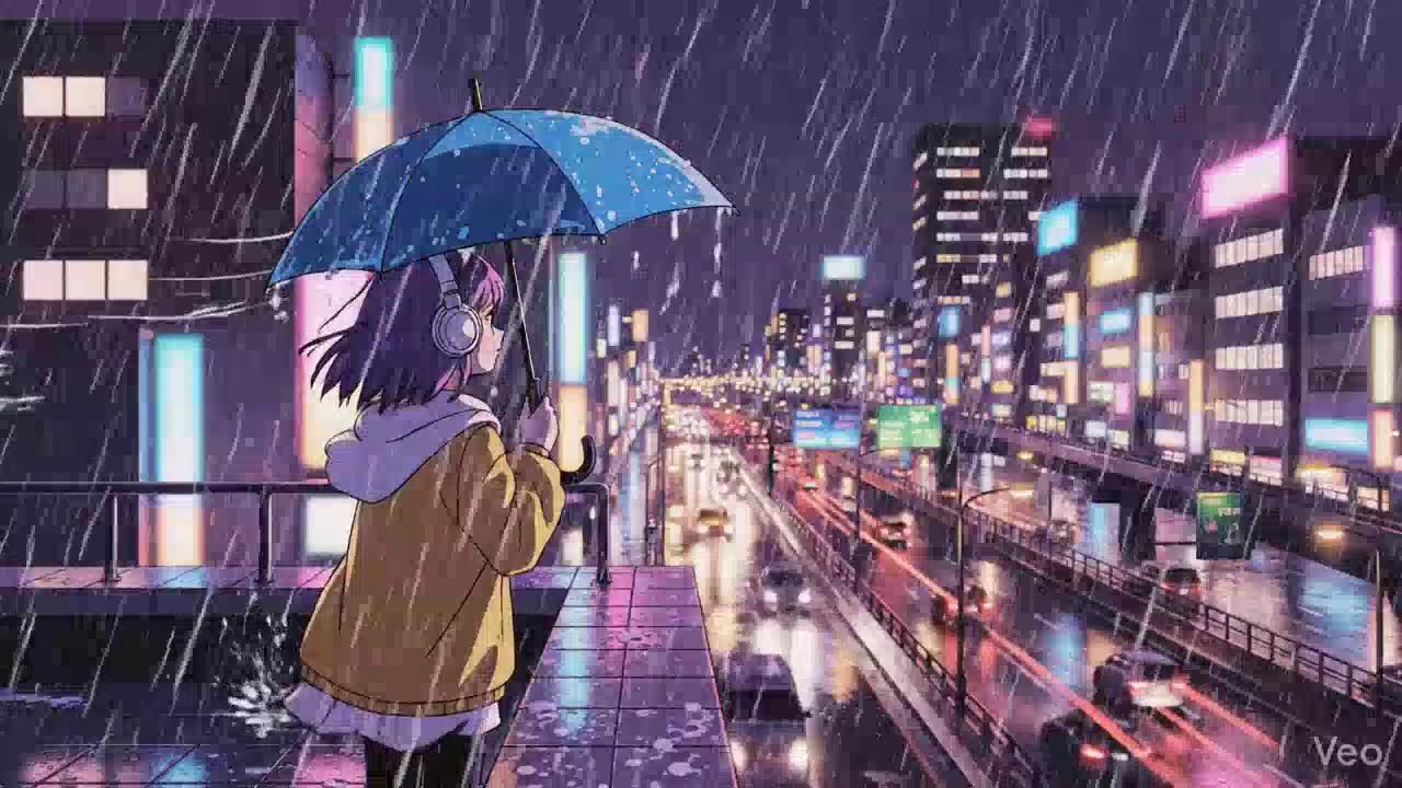 Rain Sounds in Neon City 🌧️ Lofi for Focus & Calm