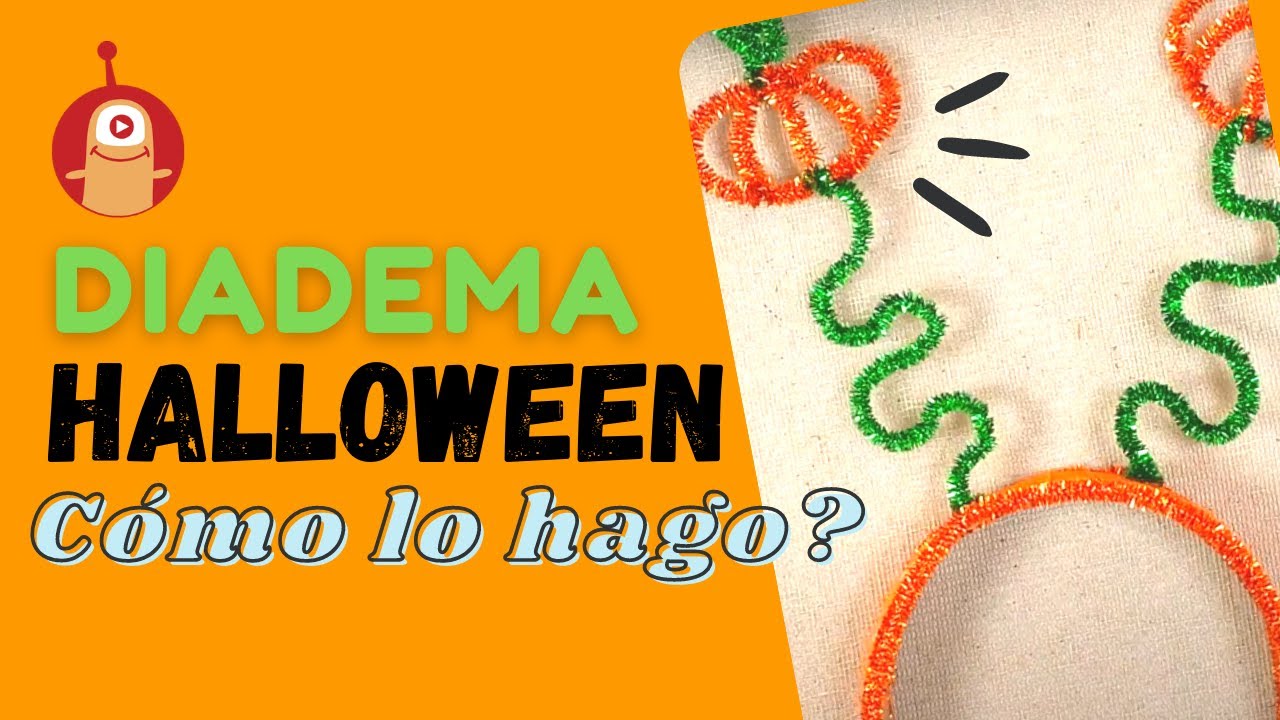 Diademas para Halloween - Calabazas con limpiapipas