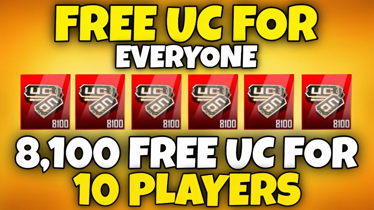 Free 8,100 UC For 10 Players | New Free UC Event Is Here