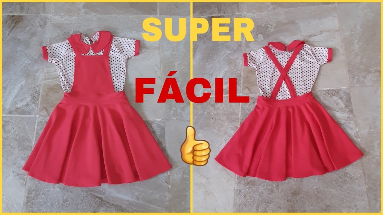 Como hacer un OVEROL en falda con tela elastica😍 SUPER F&Aacute;CIL 😉👍🧵