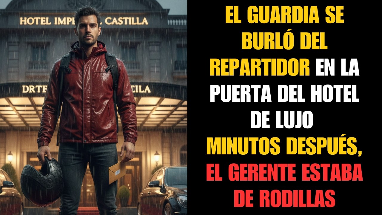 GUARDIA SE BURLÓ DEL REPARTIDOR EN LA PUERTA DEL HOTEL DE LUJO MINUTOS DESPUÉS, EL GERENTE ESTABA...