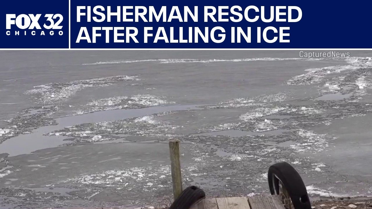 Three fisherman rescued after falling through ice