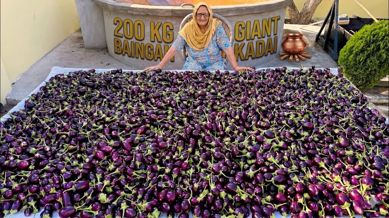 200kg Baingan In Big Kadai