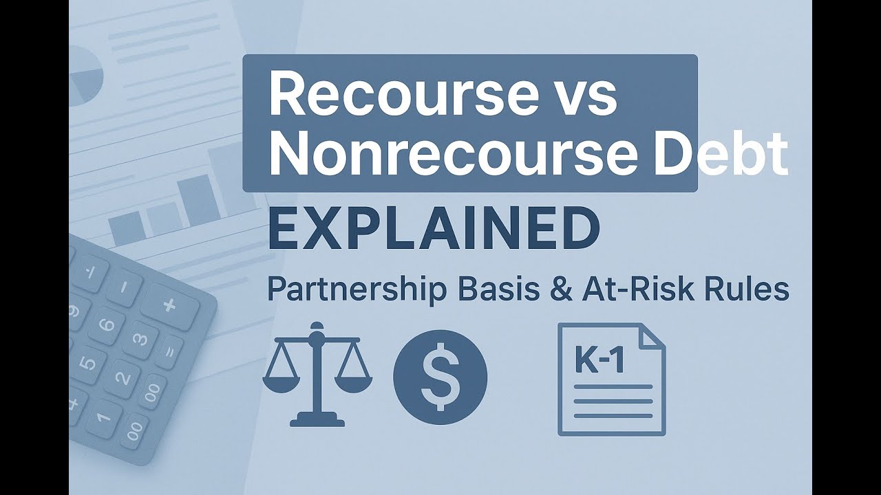 Recourse vs Nonrecourse Debt Explained | Partnership Tax Basis & At-Risk Rules