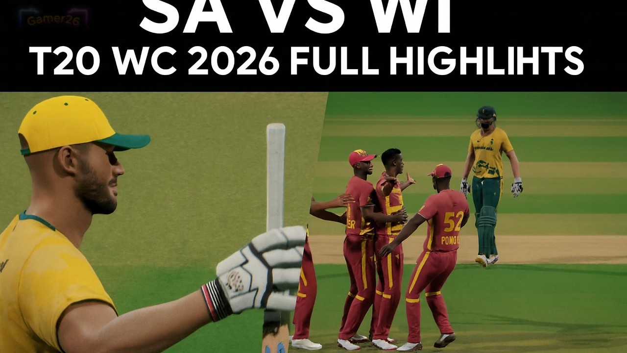 SOUTH AFRICA VS WEST INDIES ICC T20 WC 2026 | Sa Chased Against Wi Huge Total | Gameplay Cricket 26