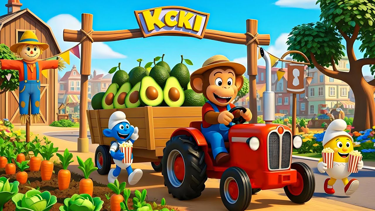 Monkey Farmer Fixes Old Tractor and Gets Back to Farm Work | Funny Monkey Kids! 🚜🔧🐵