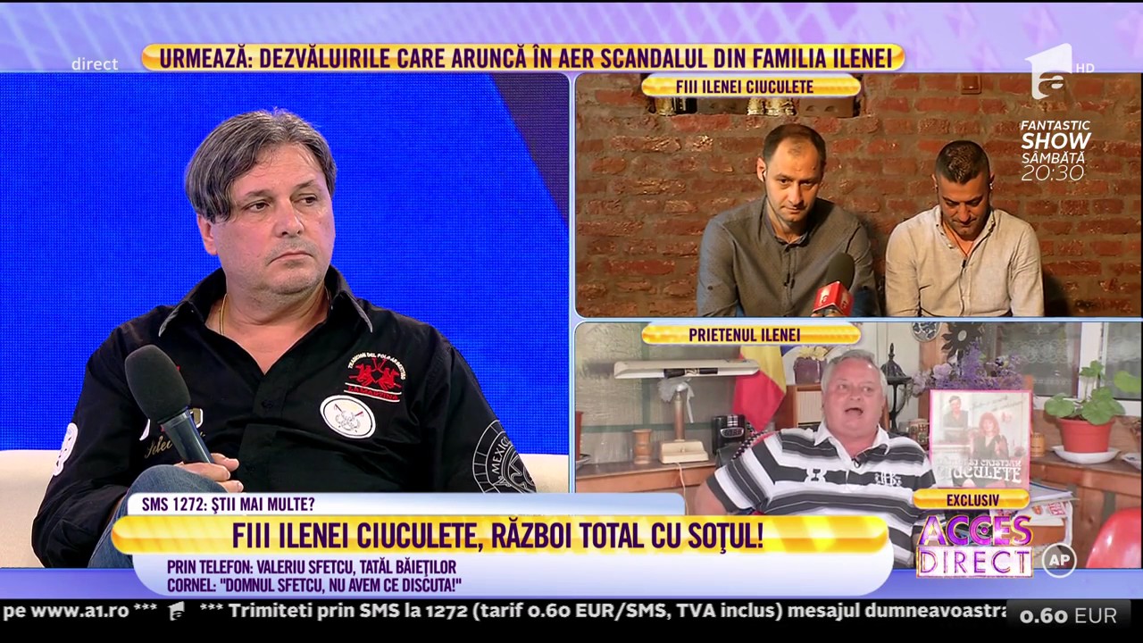 Replici acide între Cornel Galeș și Valeriu Sfetcu, primul soț al Ilenei Ciuculete