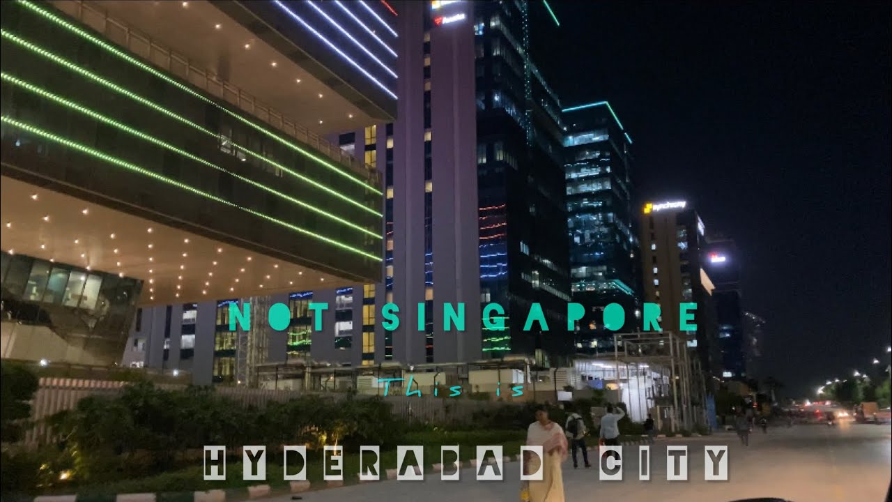 Knowledge City Hyderabad IT Buildings Night View| Financial District | Wave Rock