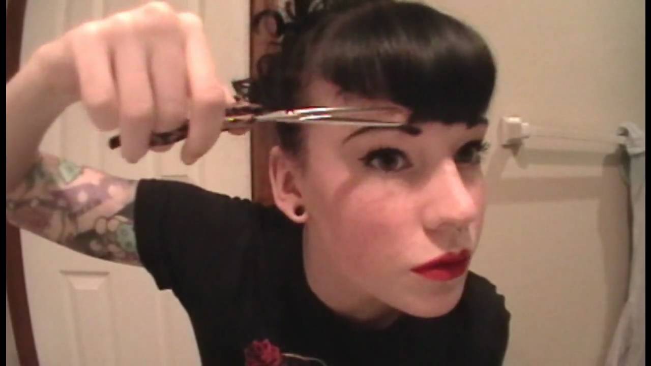 Trimming and styling Bettie Page bangs